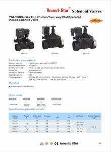 YSA-80 Katup Solenoid Plastik Tipe Irigasi Benang 3 Inci AC24V AC220V DC24V DC12V Flange - Product Image 3