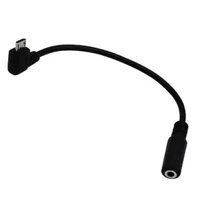 15cm 90 degree Micro usb 5pin male to 3.5mm female phone earphone transfer cable 2024 CABLETOLINK