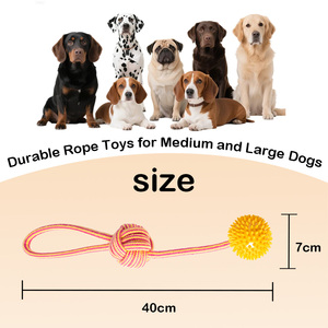 Mainan Anjing Tahan Lama Bahan TPR Portabel Berbahan Katun, Mainan Kunyah Interaktif Populer untuk Anjing, Ramah Lingkungan, Membersihkan Gigi Molar - Product Image 5