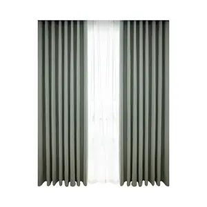 Blackout 100% polyester fabric curtain living room modern black and white soft jacquard curtain