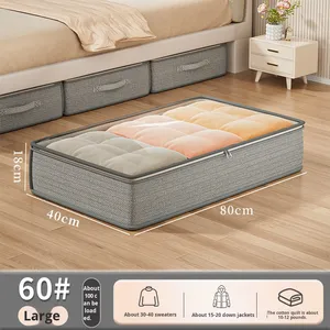 Hiện Đại Bền Vững Dưới Giường Hộp Lưu Trữ Có Thể Gập Lại Vải Phẳng Hộ Gia Đình Ngăn Kéo Loại Theo Mùa Chăn Tổ Chức Quần Áo Hộp Lưu Trữ - Product Image 6