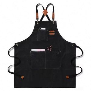 Delantales de Cocina de Lona 100% Algodón, Impermeables y Resistentes al Aceite, con Logotipo Personalizado, Delantales Elegantes para Hombres, para Cocina, Trabajo, Floristería y Jardinería - Product Image 1