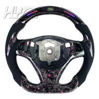 Volant de voiture en fibre de carbone forgée avec LED et cuir pour BMW E90 E91 E92 E93 E88 E82 E87 E36 M3