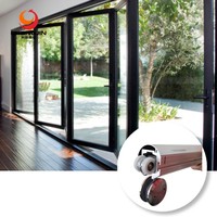 Rodillo guía de ranura en V, rodamiento de rodillos, perfil de aluminio para riel inferior de puertas correderas de aluminio