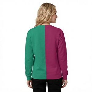 Sweat-shirt personnalisé pour femmes, deux tons vert et marron, style universitaire, couleur contrastée, sweat-shirt de sororité - Product Image 6