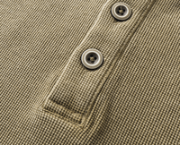 Chemise Henley en tissu gaufré 325 GSM, personnalisable avec votre propre logo, chemises en coton, col rond, coupe ajustée, imprimé, manches courtes pour homme