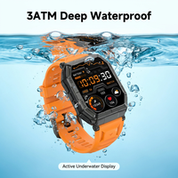 Montres intelligentes K78 GPS à écran carré, batterie super puissante de 1000 mAh, écran de 1,95 pouces, boussole, baromètre, étanche 3ATM