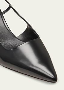 여성 블랙 가죽 슬링백 펌프 컷 아웃 악센트 조각 고급 사무실 결혼식 파티 원피스 신발 편안함 도매 - Product Image 3