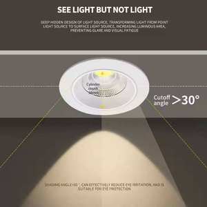 WOOJONG Hochwertige <span class=keywords><strong>Downlight</strong></span>-Spotlight-Down lights mit Aluminium kernen Office Home Hotel Decken einbau Cob Round Light - Product Image 3