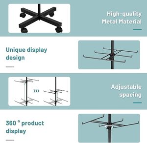 Eco-Friendly Retail Products Modern 4-Tier <strong>Rotating</strong> Spinning Adjustable Height Retail <strong>Display</strong> <strong>Stand</strong> for Jewelry Keychain Earring - Product Image 5