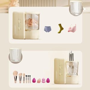 เครื่องซักผ้าขนาดเล็กแบบ 2 in 1 พร้อมถ้วยซักคู่ ชาร์จผ่าน USB พกพาสะดวก ซักอัตโนมัติ พร้อมถ้วยซักด้านในที่เปลี่ยนได้ - Product Image 3