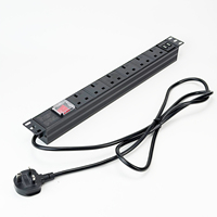PDU intelligent pour rack 19 pouces, 6 prises CA avec 2 ports USB, IP54, unité de distribution d'alimentation pour usage industriel