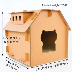 Marque-chat jouets couches forme ondulée gratter carton artisanat-ic-0018 chat grattoir maisons boîte - Product Image 6