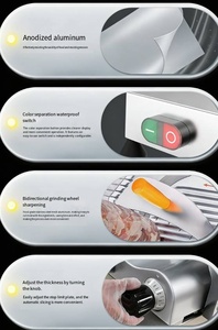 Equipo de Cocina Comercial, Rebanadora de Carne Eléctrica Semiautomática Doméstica, Máquina para Rebanar Carne Congelada Rápida, Grosor Ajustable, para Carne de Res y Jamón - Product Image 6