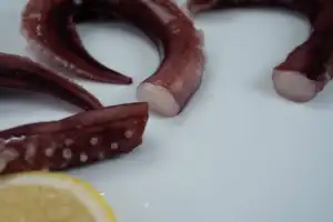 Vendita calda IQF Calamari congelati punte di organi sessuali varie parti tra cui anello tentacolo sacchetti di Sale fiori Calamari avventure culinarie