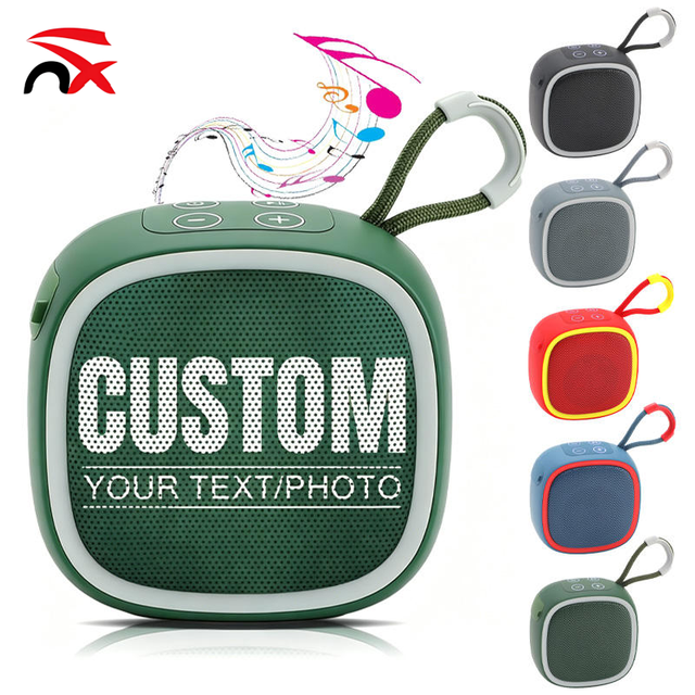 Wholesale Custom Printed Mini Wireless Speaker Outdoor Travel Portable Speaker With Hook Lanyard for Corporate Promotion Gift