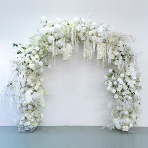 <span class=keywords><strong>Ensemble</strong></span> d'arche florale de <span class=keywords><strong>mariage</strong></span> en soie blanche, fini, décoration de fond de cérémonie en extérieur, arrangement floral artificiel - Product Image 1