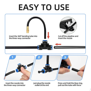 <b>DIY</b> 12mm Garden Irrigation System 49/66/82/98FT Fine Mist Sprayer <b>Kit</b> with Quick Connectors & 360. Bendable Tube - Product Image 5