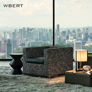 Wbert เก้าอี้โซฟาทรงสี่เหลี่ยมสไตล์ย้อนยุคโลหะสไตล์นอร์ดิกหรูหราสไตล์อิตาลีสำหรับห้องนั่งเล่นเก้าอี้รับประทานอาหารมีที่พักแขน - Product Image 2