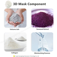 Masque hydratant liftant et blanchissant pour le visage à l'extrait de cendres volcaniques de viscose spunlace, marque privée