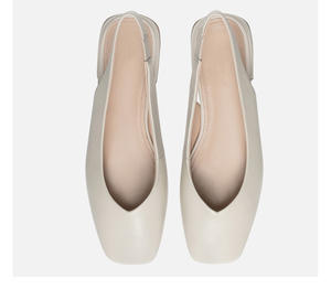 New Arrival Square Toe Comfortable Slip on Flats for <strong>Women</strong> Custom Logo Leather <strong>Sling</strong> <strong>Back</strong> Flat <strong>Shoes</strong> - Product Image 4