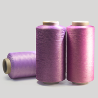 Fil texturé 100 % polyester, coloré, avec masterbatch de couleur, filé en machine