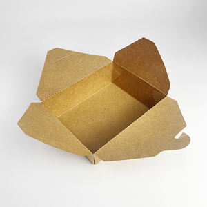 持ち帰り用食品グレードボックス四つ葉トップオープン4クラフト折りたたみカスタム使い捨て紙持ち帰り用食品包装ボックス - Product Image 4
