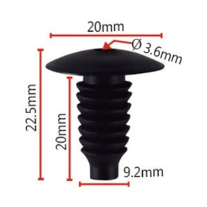 Clip de Techo en Forma de Árbol de Nylon Ford A70, 20mm de Diámetro, Negro, Sujetador para Coche, para Reemplazo y Reparación - Product Image 1