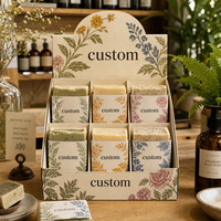 Boîte de présentation personnalisée pour six savons en barre, prête à la vente, en carton pour l'emballage de savons artisanaux