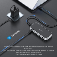 PULWTOP Custom OEM Usb Type-c Hub Type c Docking Station avec Hd.mi + usb3.0 + pd Power Delivery Charger Adaptateur Usb-c vers Usb Laptop