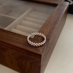 Sterling Silver Beaded <b>Open</b> <b>Ring</b> S925 Minimalist Ball Shape Unisex Fashion Jewelry Gift - Product Image 3