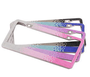 Gradient Màu sắc Bling Bling tấm giấy phép khung chúng tôi tiêu chuẩn thép không gỉ Rhinestone tấm giấy phép khung cho xe - Product Image 1