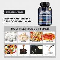 Capsules de mousse de mer HDK OEM ODM, 92 minéraux, complément de mousse de mer irlandaise pour la santé immunitaire, de la thyroïde et digestive, capsule à étiquette privée