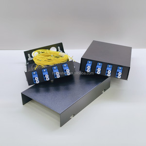 Panel de Conexiones de Fibra Óptica Monomodo de Montaje en Pared Mini, Adaptador Dúplex LC/UPC de 4 Puertos y 8 Núcleos, para Uso en Exteriores FTTH - Product Image 5