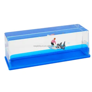 Flutuador de água para óleo aqua, mini flutuador líquido com onda de balanço e plástico cúbico