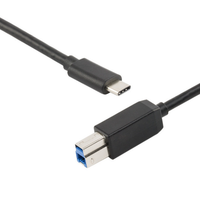 Kabel Printer USB C ke USB-B 3.0 untuk Komputer, Docking Station, Hard Disk Eksternal, Scanner