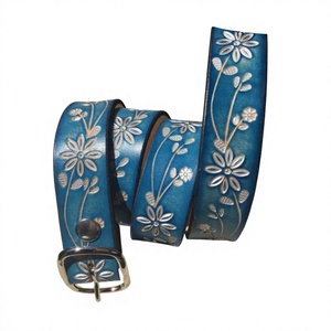 Ceinture carrée unisexe vintage en cuir de vachette véritable, motif floral, boucle ardillon, écologique, haute résistance, best-seller - Product Image 6