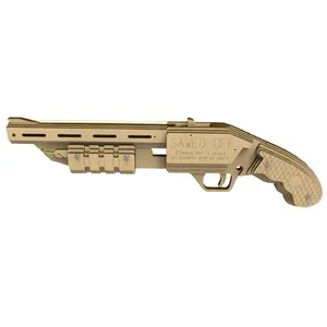 Mechanical Model 3D Brainteaser Wooden Rubber Band gun Toy Handgun, Guns for Kids, 3D Wooden Puzzle