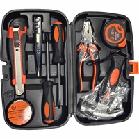 Ensemble d'outils ménagers généraux de 9 pièces, trousse à outils domestique avec boîte à outils en plastique pour le bricolage, l'entretien, parfait pour les étudiants et les propriétaires de maisons -01