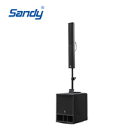 Système de sonorisation professionnel 2+1 avec enceintes colonne actives et subwoofer pour spectacles sur scène et événements DJ