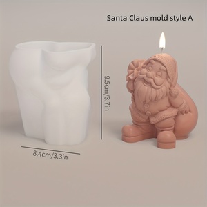 3D Santa Claus Silicone Mold Handmade Santa Claus Aromatherapy Candle Mold DIY <b>Soap</b>, Resin, Gypsum - Product Image 5