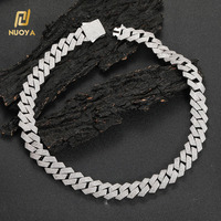 Collier chaîne cubaine épaisse NUOYA en zircon cubique plaqué or 18 carats avec fermoir à ressort, bijoux tendance pour hommes