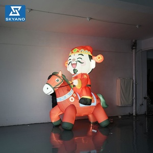 Modèle de dessin animé gonflable géant du Dieu de la Fortune à cheval pour la publicité et la décoration de centres commerciaux et de festivals - Product Image 4