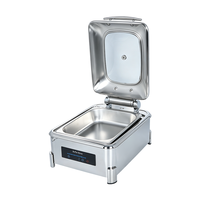 Chauffe-Plat Électrique en Acier Inoxydable Finition Argentée, Vente Directe Usine, pour Buffet et Maintien au Chaud des Aliments