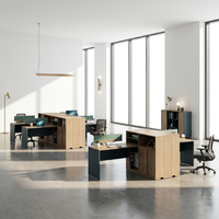 Escritorio Ejecutivo Moderno con Partición de Almacenamiento, Mesa para CEO/Gerente, Madera de Grado E1 con Acabado en Veta de Madera, Muebles de Oficina