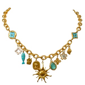 Collar Clásico de Acero Inoxidable con Cadena de Eslabones y Colgante de Concha Marina, Estilo Básico DIY, con Baño de Oro de 18k al Vacío - Product Image 1