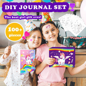 Para Amazon Unicorn Purple DIY Journal Kit espiral-bound Scrapbook para niñas cumpleaños nuevo diario <span class=keywords><strong>libro</strong></span> con impresión Offset regalo - Product Image 4