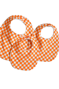 Bavoir pour bébé à carreaux en coton doux orange et blanc Offre Spéciale pinces à sucette assorties bavoirs pour bébé - Product Image 2