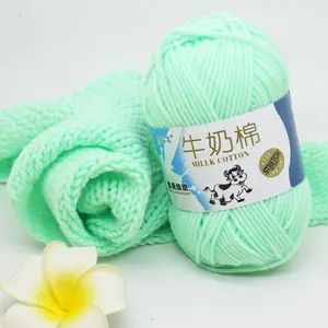 Wholesale New Soft Baby Yarn Hand-Woven Bag Crochet Scarf 5 ply Milk Cotton