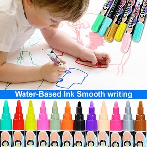 Ensemble de stylos surligneurs effaçables 6 mm, marqueurs fluorescents à la craie liquide, 24 couleurs, stylos <span class=keywords><strong>pour</strong></span> <span class=keywords><strong>tableau</strong></span> <span class=keywords><strong>noir</strong></span> LED - Product Image 3